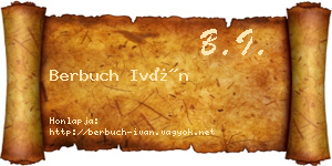 Berbuch Iván névjegykártya